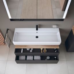 Duravit Qatego szafka 120 cm podumywalkowa wisząca grafit mat/dąb QA4396055490010