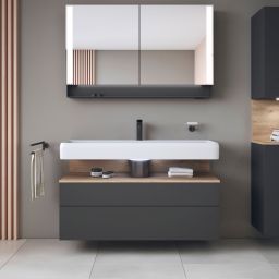 Duravit Qatego szafka 120 cm podumywalkowa wisząca grafit mat/dąb QA4396055490010