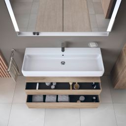 Duravit Qatego szafka 120 cm podumywalkowa wisząca dąb marmurkowy mat QA4396055550010