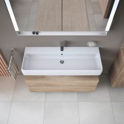 Duravit Qatego szafka 120 cm podumywalkowa wisząca dąb marmurkowy mat QA4396055550010
