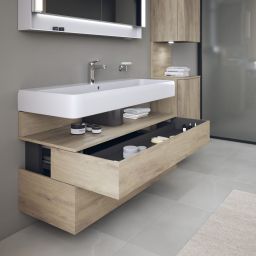 Duravit Qatego szafka 120 cm podumywalkowa wisząca dąb marmurkowy mat QA4396055550010