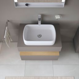 Duravit Qatego szafka 80 cm podumywalkowa wisząca bazalt mat/dąb QA4730030430010