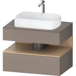 Duravit Qatego szafka 80 cm podumywalkowa wisząca bazalt mat/dąb QA4730030430010