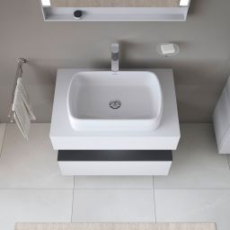 Duravit Qatego szafka 80 cm podumywalkowa wisząca biały mat/grafit QA4730049180010