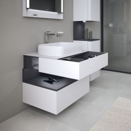 Duravit Qatego szafka 80 cm podumywalkowa wisząca biały mat/grafit QA4730049180010