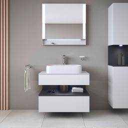 Duravit Qatego szafka 80 cm podumywalkowa wisząca biały mat/grafit QA4730049180010