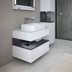 Duravit Qatego szafka 80 cm podumywalkowa wisząca biały mat/grafit QA4730049180010