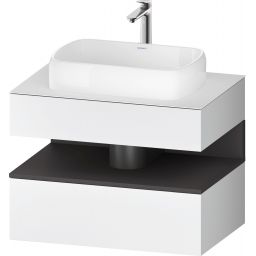 Duravit Qatego szafka 80 cm podumywalkowa wisząca biały mat/grafit QA4730049180010