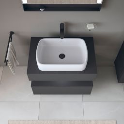 Duravit Qatego szafka 80 cm podumywalkowa wisząca grafit mat QA4730049490010