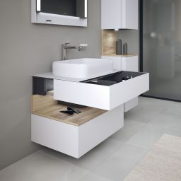 Duravit Qatego szafka 80 cm podumywalkowa wisząca biały mat/dąb QA4730055180000