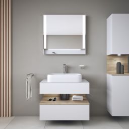Duravit Qatego szafka 80 cm podumywalkowa wisząca biały mat/dąb QA4730055180000
