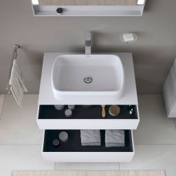 Duravit Qatego szafka 80 cm podumywalkowa wisząca biały mat/dąb QA4730055180000