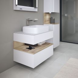 Duravit Qatego szafka 80 cm podumywalkowa wisząca biały mat/dąb QA4730055180010