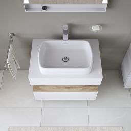 Duravit Qatego szafka 80 cm podumywalkowa wisząca biały mat/dąb QA4730055180010