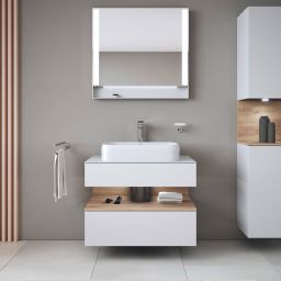 Duravit Qatego szafka 80 cm podumywalkowa wisząca biały mat/dąb QA4730055180010