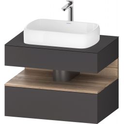 Duravit Qatego szafka 80 cm podumywalkowa wisząca grafit mat/dąb QA4730055490010