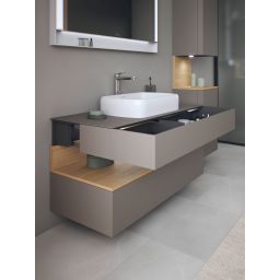 Duravit Qatego szafka 120 cm podumywalkowa wisząca bazalt mat/dąb QA4732030430010