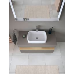 Duravit Qatego szafka 120 cm podumywalkowa wisząca bazalt mat/dąb QA4732030430010