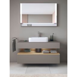 Duravit Qatego szafka 120 cm podumywalkowa wisząca bazalt mat/dąb QA4732030430010