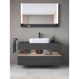 Duravit Qatego szafka 120 cm podumywalkowa wisząca grafit mat/dąb QA4732055490010