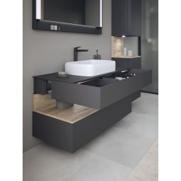 Duravit Qatego szafka 120 cm podumywalkowa wisząca grafit mat/dąb QA4732055490010