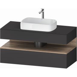 Duravit Qatego szafka 120 cm podumywalkowa wisząca grafit mat/dąb QA4732055490010
