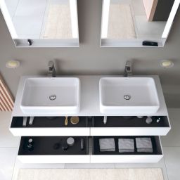 Duravit Qatego szafka 160 cm podumywalkowa wisząca biały mat/grafit QA4779049180010