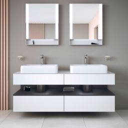 Duravit Qatego szafka 160 cm podumywalkowa wisząca biały mat/grafit QA4779049180010