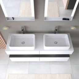 Duravit Qatego szafka 160 cm podumywalkowa wisząca biały mat/grafit QA4779049180010