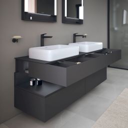 Duravit Qatego szafka 160 cm podumywalkowa wisząca grafit mat QA4779049490010