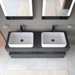 Duravit Qatego szafka 160 cm podumywalkowa wisząca grafit mat QA4779049490010