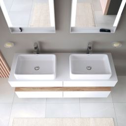 Duravit Qatego szafka 160 cm podumywalkowa wisząca biały mat/dąb QA4779055180010
