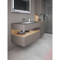 Duravit Qatego umywalka z szafką 100 cm zestaw meblowy bazalt mat/dąb QA4786030430010