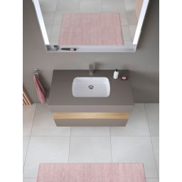 Duravit Qatego umywalka z szafką 100 cm zestaw meblowy bazalt mat/dąb QA4786030430010