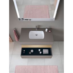 Duravit Qatego umywalka z szafką 100 cm zestaw meblowy bazalt mat/dąb QA4786030430010