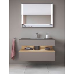 Duravit Qatego umywalka z szafką 100 cm zestaw meblowy bazalt mat/dąb QA4786030430010