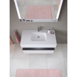 Duravit Qatego umywalka z szafką 100 cm zestaw meblowy biały mat/grafit mat QA4786049180010