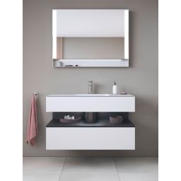 Duravit Qatego umywalka z szafką 100 cm zestaw meblowy biały mat/grafit mat QA4786049180010