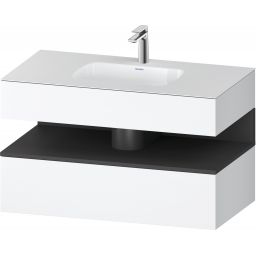 Duravit Qatego umywalka z szafką 100 cm zestaw meblowy biały mat/grafit mat QA4786049180010