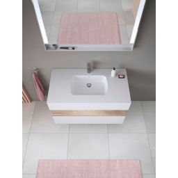 Duravit Qatego umywalka z szafką 100 cm zestaw meblowy biały mat/dąb QA4786055180010