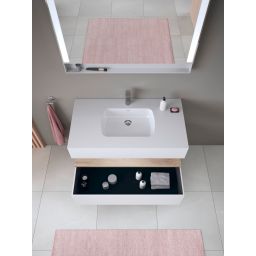Duravit Qatego umywalka z szafką 100 cm zestaw meblowy biały mat/dąb QA4786055180010