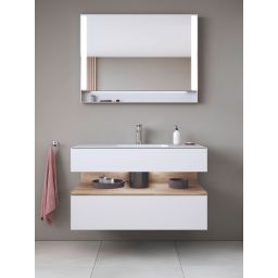 Duravit Qatego umywalka z szafką 100 cm zestaw meblowy biały mat/dąb QA4786055180010