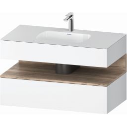 Duravit Qatego umywalka z szafką 100 cm zestaw meblowy biały mat/dąb QA4786055180010