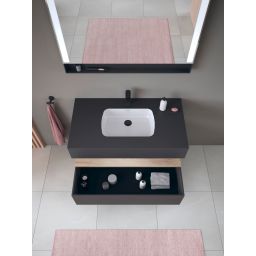 Duravit Qatego umywalka z szafką 100 cm zestaw meblowy grafit mat/dąb QA4786055490010