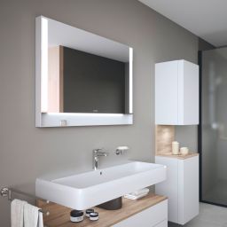 Duravit Qatego lustro 100x75 cm z oświetleniem LED grafit mat QA7083049490000