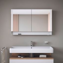 Duravit Qatego szafka 120x75 cm lustrzana wisząca z oświetleniem LED biały mat QA7153018180010