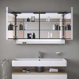 Duravit Qatego szafka 120x75 cm lustrzana wisząca z oświetleniem LED biały mat QA7153018180010