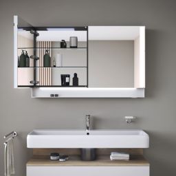 Duravit Qatego szafka 120x75 cm lustrzana wisząca z oświetleniem LED biały mat QA7153018180010