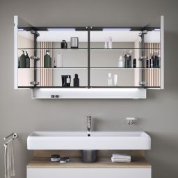Duravit Qatego szafka 120 cm lustrzana wisząca z oświetleniem LED biały mat QA7153018181010