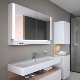 Duravit Qatego szafka 120 cm lustrzana wisząca z oświetleniem LED biały mat QA7153018181010